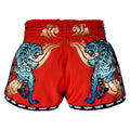 TUFF Kids Shorts Red Retro Style With Cruel Tiger