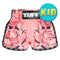 TUFF Kids Shorts Pink Retro Style Birds With Roses