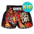 TUFF Kids Shorts Black Retro Style With Cruel Tiger