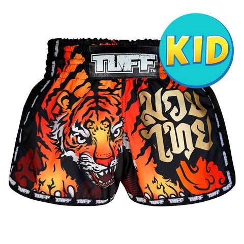 [Pre-Order] TUFF Kids Shorts Black Retro Style With Cruel Tiger