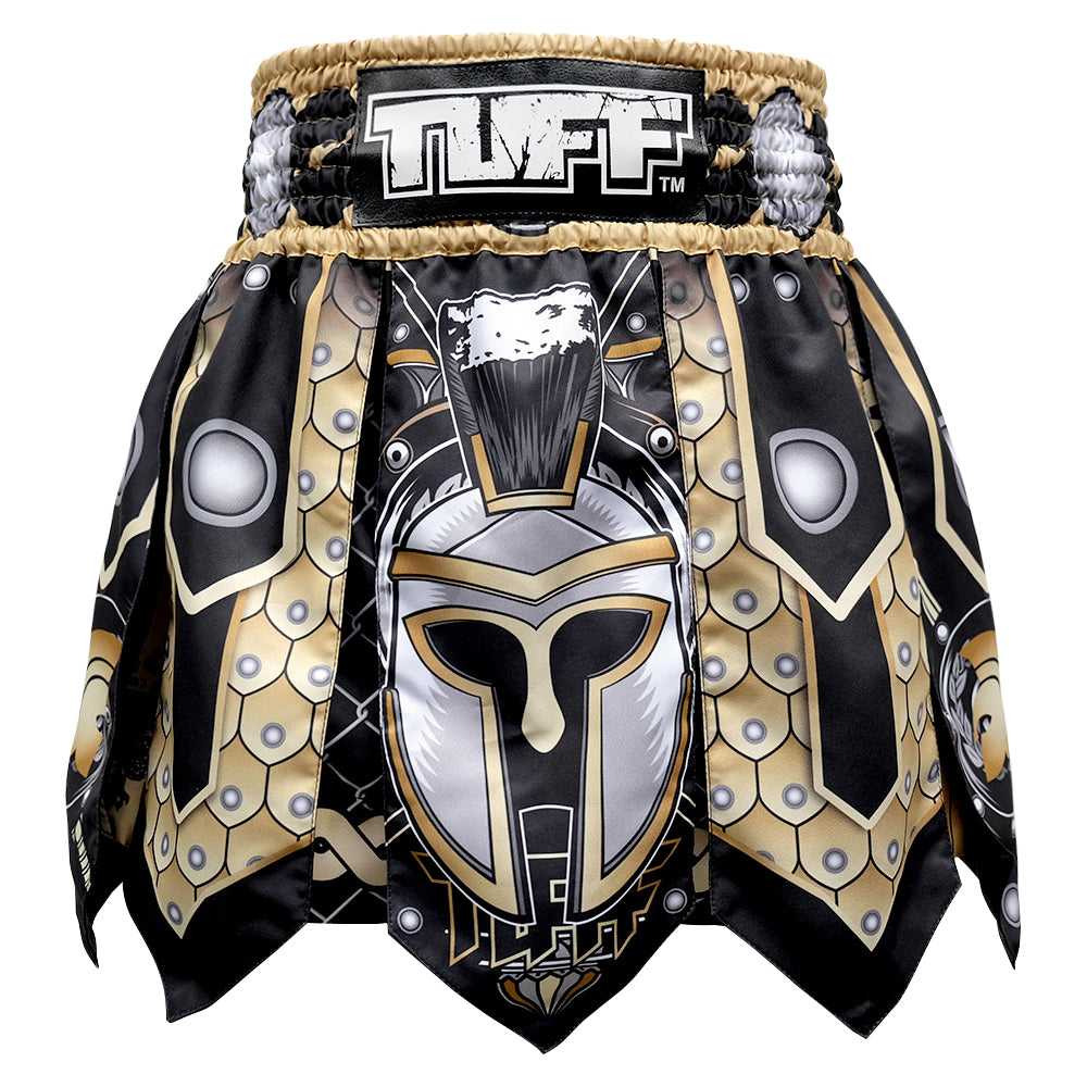 TUFF Muay Thai Boxing Shorts Gladiator Black Ancient Roman Gladiator A ...