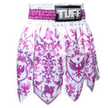 TUFF Muay Thai Boxing Shorts Gladiator Purple & White Classic Victorian Pattern