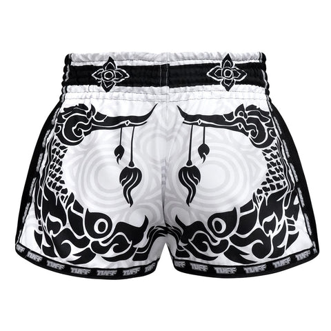 TUFF Muay Thai Boxing Shorts Retro Style The Great Hongsa White