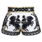 TUFF Muay Thai Boxing Shorts Retro Style Golden Gladiator in White