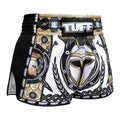 TUFF Muay Thai Boxing Shorts Retro Style Golden Gladiator in White