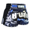 TUFF Muay Thai Boxing Shorts Retro Style Blue War Elephant