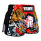 TUFF Muay Thai Boxing Shorts New Retro Style Red Chinese Dragon and Tiger