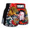 TUFF Muay Thai Boxing Shorts Retro Style Red Chinese Dragon and Tiger