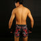 TUFF Muay Thai Boxing Shorts Retro Style Black Chinese Dragon with Text