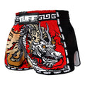 TUFF Muay Thai Boxing Shorts Retro Style Red Chinese Dragon
