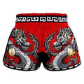TUFF Muay Thai Boxing Shorts Retro Style Red Chinese Dragon
