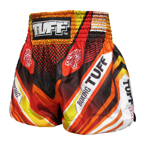 TUFF Muay Thai Boxing Shorts "Red Racing Twin Tiger"