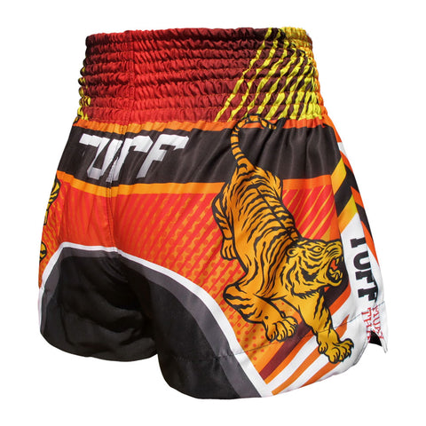 TUFF Muay Thai Boxing Shorts "Red Racing Twin Tiger"