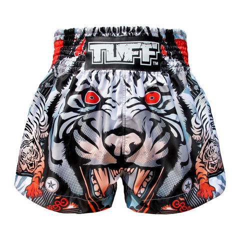 TUFF Kids Muay Thai Shorts Boxing Trunks Traditional Style (TUF-MS613-GRY)