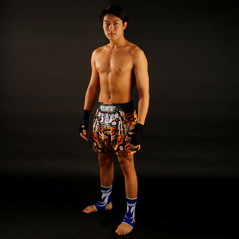 TUFF Muay Thai Shorts Boxing Trunks Traditional Style (TUF-MS613-ORG)