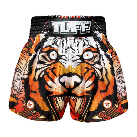 TUFF Kids Muay Thai Shorts Boxing Trunks Traditional Style (TUF-MS613-ORG)