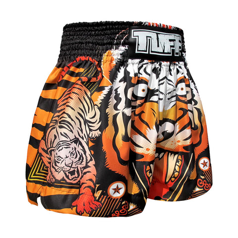 TUFF Kids Muay Thai Shorts Boxing Trunks Traditional Style (TUF-MS613-ORG)