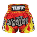 TUFF Muay Thai Boxing Shorts Red With Double White Tiger