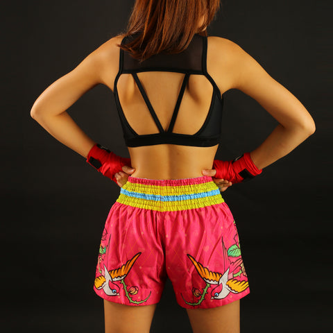 TUFF Muay Thai Shorts Boxing Trunks Traditional Style (TUF-MS617-PNK)