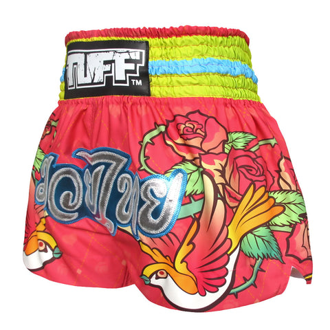 TUFF Muay Thai Shorts Boxing Trunks Traditional Style (TUF-MS617-PNK)