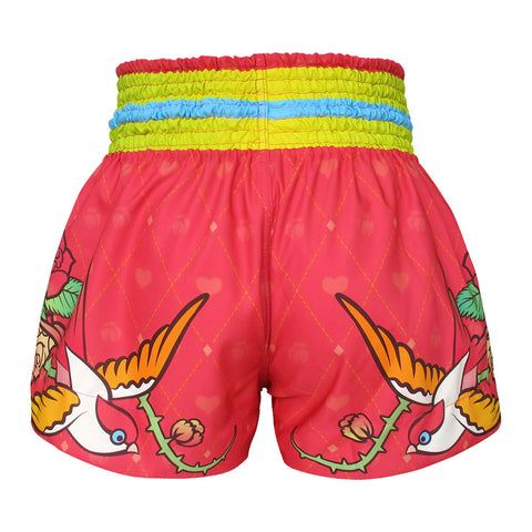TUFF Muay Thai Shorts Boxing Trunks Traditional Style (TUF-MS617-PNK)