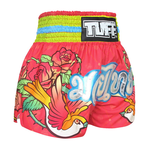 TUFF Muay Thai Shorts Boxing Trunks Traditional Style (TUF-MS617-PNK)