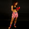TUFF Muay Thai Boxing Shorts Pink Birds and Roses Vintage Drawing