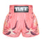 TUFF Muay Thai Boxing Shorts Pink Birds and Roses Vintage Drawing