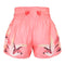 TUFF Muay Thai Boxing Shorts Pink Birds and Roses Vintage Drawing