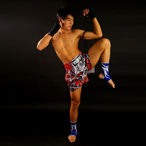 TUFF Muay Thai Shorts Boxing Trunks Traditional Style (TUF-MS619-BLK)