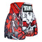 TUFF Muay Thai Boxing Shorts "Black Double Skeleton With Devil Skull"