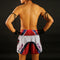 TUFF Muay Thai Boxing Shorts "White Devil Skull with Twin Skeletons"