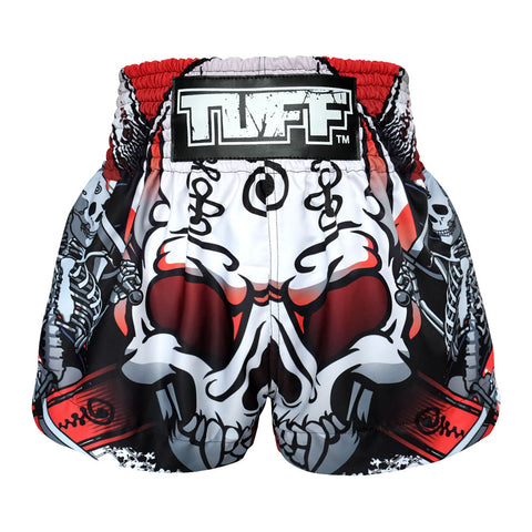 TUFF Muay Thai Shorts Boxing Trunks Traditional Style (TUF-MS619-WHT)