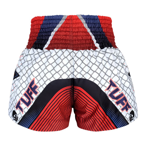 TUFF Muay Thai Shorts Boxing Trunks Traditional Style (TUF-MS619-WHT)