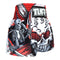 TUFF Muay Thai Boxing Shorts "White Devil Skull with Twin Skeletons"