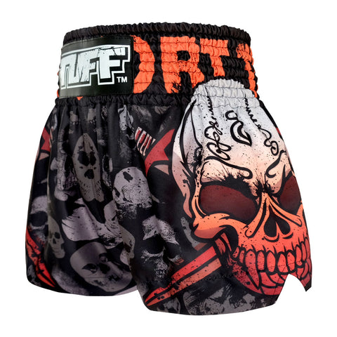 TUFF Muay Thai Shorts Boxing Trunks Traditional Style (TUF-MS620-BLK)