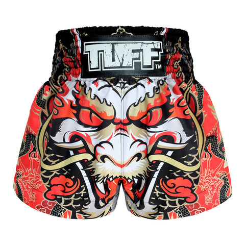 TUFF Muay Thai Shorts Boxing Trunks Traditional Style (TUF-MS621-RED)