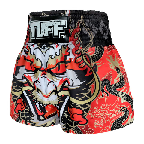 TUFF Muay Thai Shorts Boxing Trunks Traditional Style (TUF-MS621-RED)