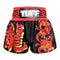 TUFF Muay Thai Boxing Shorts Red Dragon in Black