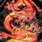 TUFF Muay Thai Boxing Shorts Red Dragon in Black