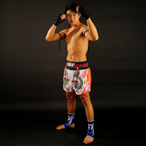 TUFF Muay Thai Shorts Boxing Trunks Traditional Style (TUF-MS622-RED)