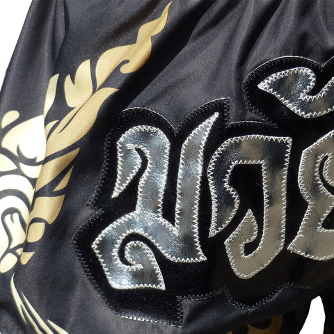 TUFF Muay Thai Shorts Boxing Trunks Traditional Style (TUF-MS631-BLK)