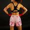 TUFF Muay Thai Boxing Shorts "Pink Sakura with Nightingale Bird"