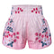 TUFF Muay Thai Boxing Shorts "Pink Sakura with Nightingale Bird"