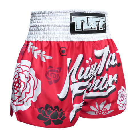 TUFF Kids Muay Thai Shorts Boxing Trunks Traditional Style (TUF-MS632-RED)