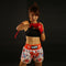 TUFF Muay Thai Shorts "Orange Pastel Birds Pattern"