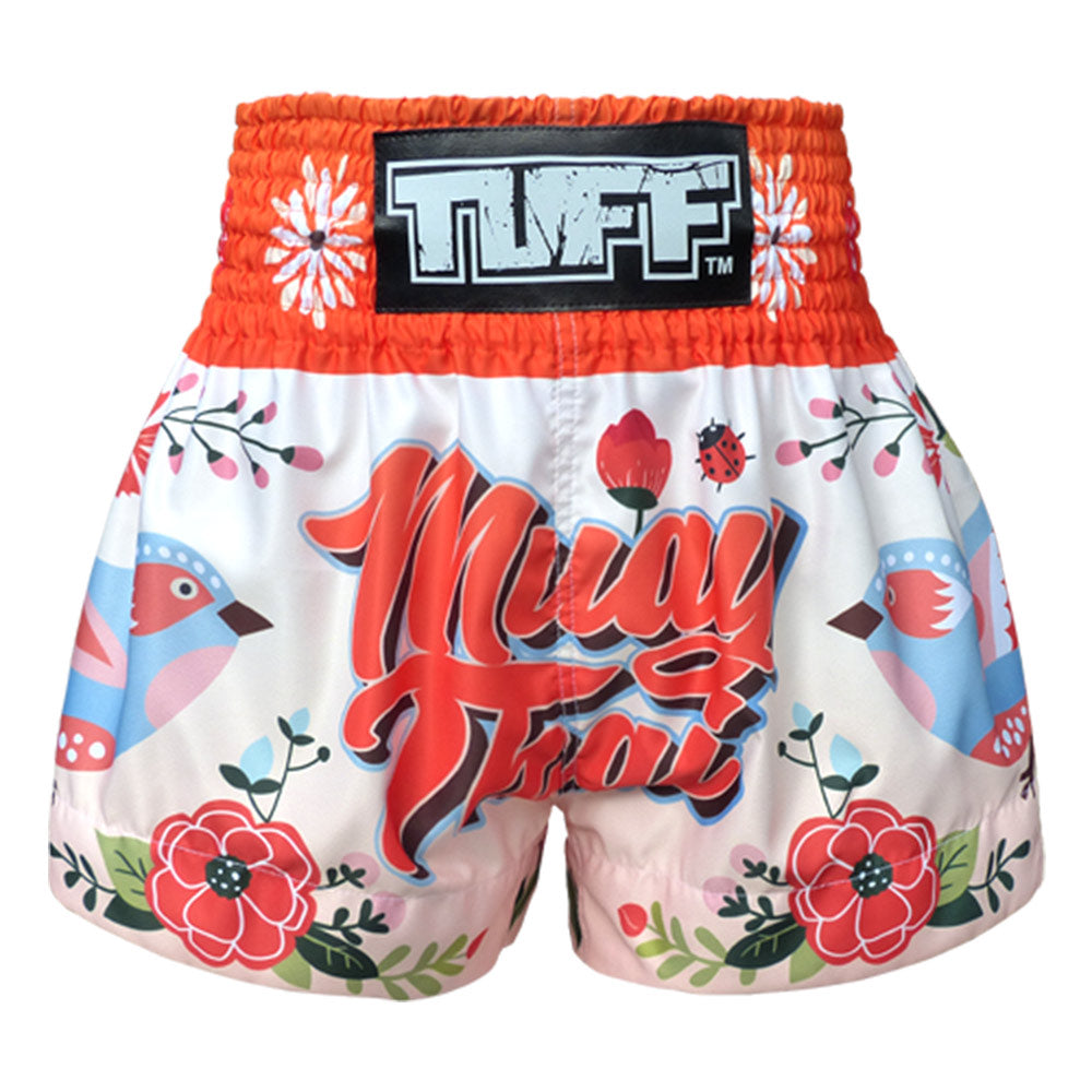 Orange Butterfly Monarch Print Pattern Muay Thai Boxing Shorts