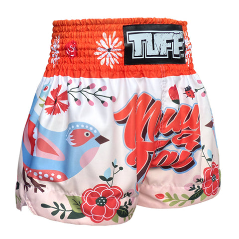 TUFF Muay Thai Shorts Boxing Trunks Traditional Style (TUF-MS633-ORG)