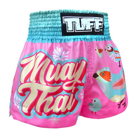 TUFF Kids Muay Thai Shorts Boxing Trunks Traditional Style (TUF-MS633-PNK)