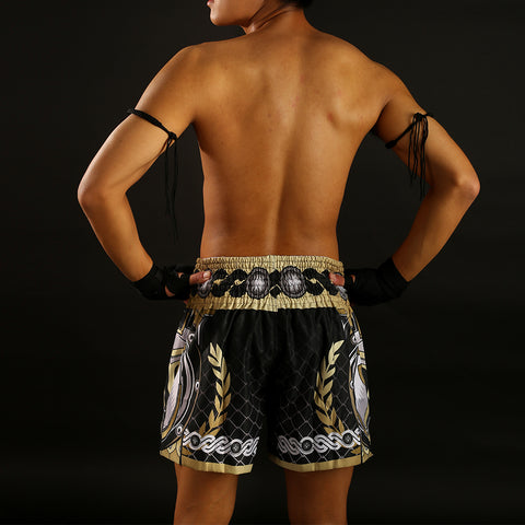 TUFF Muay Thai Shorts Boxing Trunks Traditional Style (TUF-MS634-BLK)